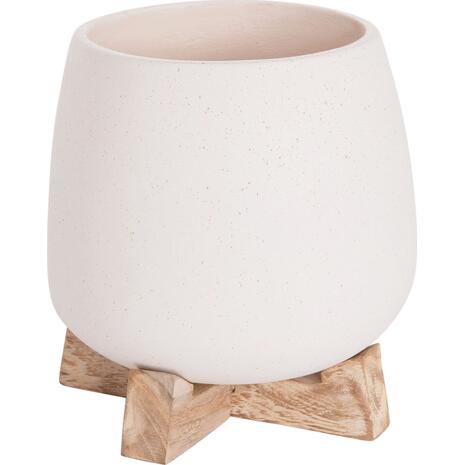 ΓΛΑΣΤΡΑ ΕΣ.ΧΩΡΟΥ FRELLO HM4674.02S ΛΕΥΚΟ FIBER CEMENT--TEAK ΒΑΣΗ 14,5x14,5x16Υεκ.