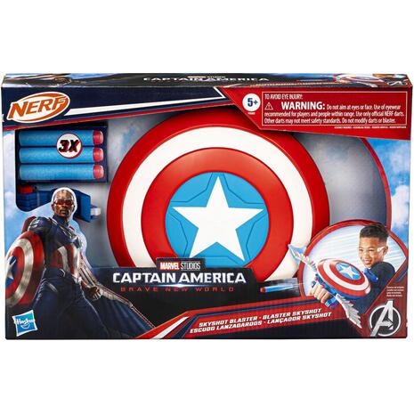 Hasbro Marvel Avengers Marvel Captain America Brave New World Nerf Skyshot Blaster, Ασπίδα (F9302)