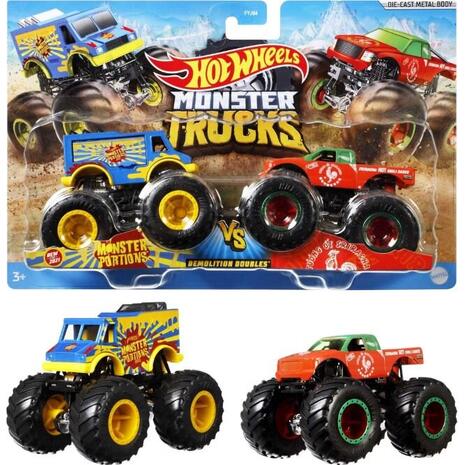 Hot wheels munster trucks οχήματα (συσκευασία 2 τεμαχίων)