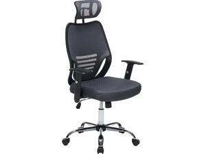 ΚΑΡΕΚΛΑ ΓΡΑΦΕΙΟΥ BRIEF HM1206.02 ΓΚΡΙ MESH--ΒΑΣΗ ΧΡΩΜΙΟΥ 63x64x122Υεκ.