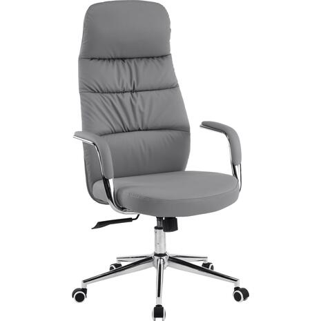 ΚΑΡΕΚΛΑ ΓΡΑΦΕΙΟΥ TEETER HM18355.10 ΓΚΡΙ PU ΔΕΡΜΑ--ΒΑΣΗ ΧΡΩΜΙΟΥ 67x66x121Υεκ