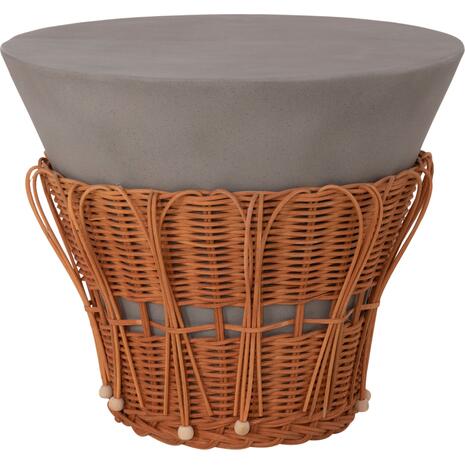 ΤΡΑΠΕΖΙ ΒΟΗΘΗΤΙΚΟ PERRAL HM18164.03S FIBER CEMENT ΓΚΡΙ-ΦΥΣΙΚΟ RATTAN--Φ42x36Υεκ