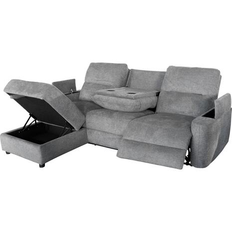 ΚΑΝΑΠΕΣ ΑΡΙΣΤΕΡΗ ΓΩΝΙΑ SYNTHIA HM3308.03L ΑΝΑΚΛΙΣΗ & ΑΠΟΘ.ΧΩΡΟΣ--ΓΚΡΙ 245x170x98Υεκ