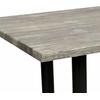 Τραπέζι Werzalit 120x80 σε χρώμα old pine με μαύρη μακρόστενη βάση από μαντέμι Υ72εκ