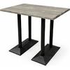 Τραπέζι Werzalit 120x80 σε χρώμα old pine με μαύρη μακρόστενη βάση από μαντέμι Υ72εκ
