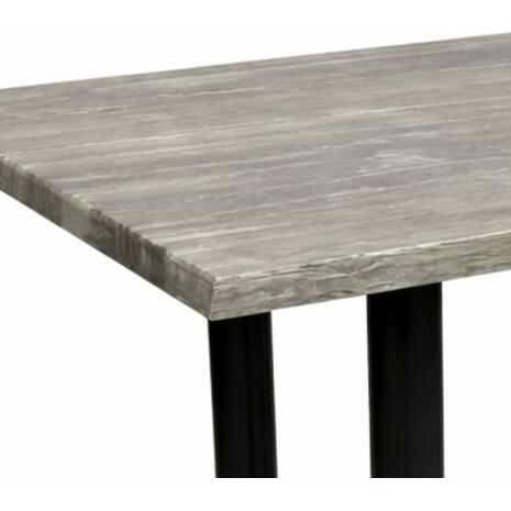 Τραπέζι Werzalit 120x80 σε χρώμα old pine με μαύρη μακρόστενη βάση από μαντέμι Υ108εκ