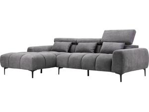 ΚΑΝΑΠΕΣ ΑΡΙΣΤΕΡΗ ΓΩΝΙΑ DIVYA HM3267.12L ΓΚΡΙ ΥΦΑΣΜΑ 264x175x99Υεκ.