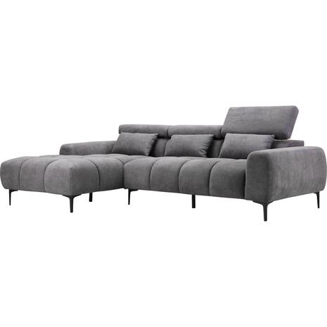 ΚΑΝΑΠΕΣ ΑΡΙΣΤΕΡΗ ΓΩΝΙΑ DIVYA HM3267.12L ΓΚΡΙ ΥΦΑΣΜΑ 264x175x99Υεκ.