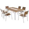 ΣΕΤ ΤΡΑΠΕΖΑΡΙΑΣ TABER HM10738.01 ΤΡΑΠΕΖΙ & 6 ΠΟΛΥΘΡΟΝΕΣ-ΑΛΟΥΜΙΝΙΟ & POLYWOOD-ΛΕΥΚΟ