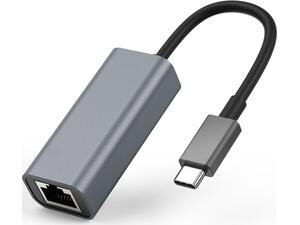 Converter POWERTECH USB Type-C σε ethernet RJ45 PTH-044, 1000M, γκρι