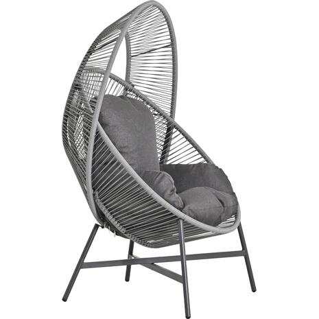 ΠΟΛΥΘΡΟΝΑ-ΦΩΛΙΑ RULER HM6506.01 ΓΚΡΙ ΜΕΤΑΛΛΟ-P.E.RATTAN-ΜΑΞΙΛΑΡΙΑ 90x85x154Υεκ