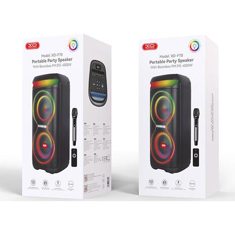 Ηχείο Bluetooth με ασύρματο μικρόφωνο, τηλεχειριστήριο και RGB φωτισμό
