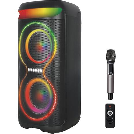 Ηχείο Bluetooth με ασύρματο μικρόφωνο, τηλεχειριστήριο και RGB φωτισμό