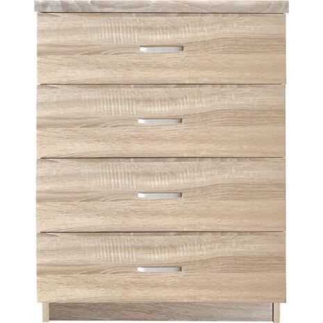 DRAWER Συρταριέρα με 4 Συρτάρια, Απόχρωση Sonoma (Ε7396,2)