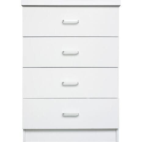 DRAWER Συρταριέρα με 4 Συρτάρια, Απόχρωση Άσπρο (Ε7396,1)