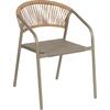 ΠΟΛΥΘΡΟΝΑ HOMAN HM6430.04 ΣΑΜΠΑΝΙ ΜΕΤΑΛΛΟ & TEXTILENE--ΜΠΕΖ P.E.RATTAN 53x58x75Υεκ