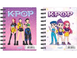 Τετράδιο σπιράλ Next K-POP mini με αυτοκόλλητο 8x10εκ. 70φ.