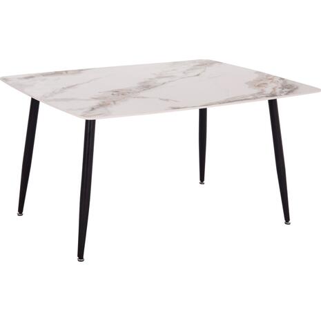 ΤΡΑΠΕΖΙ RAVEN HM18149.04 ΚΕΡΑΜΙΚΟ TOP ΜΕ ΟΨΗ ΛΕΥΚΟ/ΚΑΦΕ ΜΑΡΜΑΡΟ 140x80x74Υεκ.