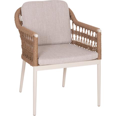 ΠΟΛΥΘΡΟΝΑ BOXER HM6556.02 ΑΛΟΥΜΙΝΙΟ & OLEFIN ΜΠΕΖ-TWIST WICKER 58x60x80Yεκ (σετ 2 τεμαχίων)