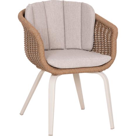ΠΟΛΥΘΡΟΝΑ VICTUS HM6559.02 ΑΛΟΥΜΙΝΙΟ & OLEFIN ΜΠΕΖ-TWIST WICKER 60x62x76Yεκ (σετ 2 τεμαχίων)