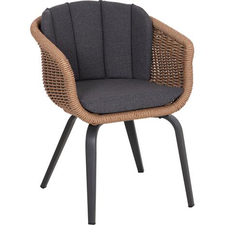 ΠΟΛΥΘΡΟΝΑ VICTUS HM6559.01 ΑΛΟΥΜΙΝΙΟ & OLEFIN ΓΚΡΙ-TWIST WICKER 60x62x76Yεκ (σετ 2 τεμαχίων)