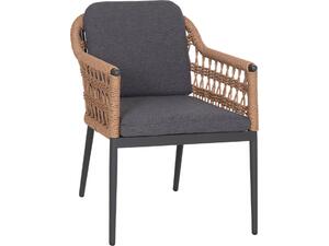 ΠΟΛΥΘΡΟΝΑ BOXER HM6556.01 ΑΛΟΥΜΙΝΙΟ & OLEFIN ΓΚΡΙ-TWIST WICKER 58x60x80Yεκ (σετ 2 τεμαχίων)