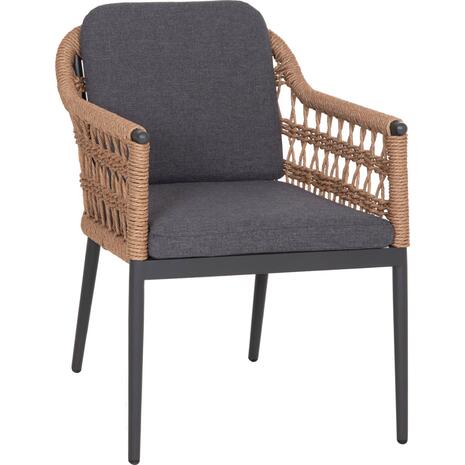ΠΟΛΥΘΡΟΝΑ BOXER HM6556.01 ΑΛΟΥΜΙΝΙΟ & OLEFIN ΓΚΡΙ-TWIST WICKER 58x60x80Yεκ (σετ 2 τεμαχίων)