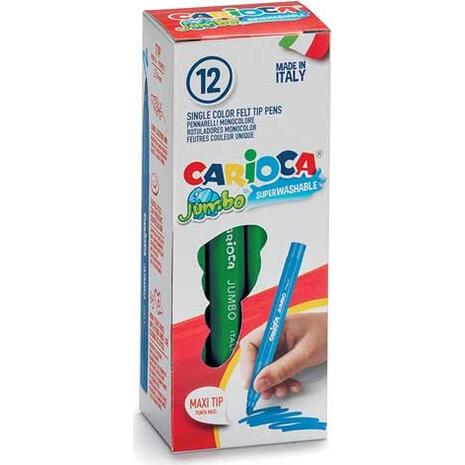 Μαρκαδόροι ζωγραφικής CARIOCA JUMBO Πράσινο (12 τεμάχια)