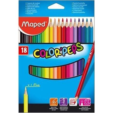 Ξυλομπογιές MAPED Color' Peps (πακέτο 18 τεμαχίων)