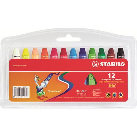 Λαδοπαστέλ STABILO Trio 12 τεμάχια (2612PL)