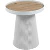 ΤΡΑΠΕΖΑΚΙ ΒΟΗΘΗΤΙΚΟ DENTON HM18023.02 MDF TOP ΦΥΣΙΚΟ ΞΥΛΟΥ-ΒΑΣΗ ΛΕΥΚΗ Φ45x51,5Υεκ.