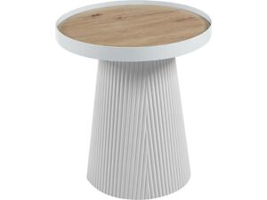 ΤΡΑΠΕΖΑΚΙ ΒΟΗΘΗΤΙΚΟ DENTON HM18023.02 MDF TOP ΦΥΣΙΚΟ ΞΥΛΟΥ-ΒΑΣΗ ΛΕΥΚΗ Φ45x51,5Υεκ.
