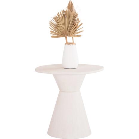 ΤΡΑΠΕΖΙ ΤΡΑΠΕΖΑΡΙΑΣ ΣΤΡΟΓΓΥΛΟ ΣΕΙΡΑ SANTORINI HM18055 MDF ΥΠΟΛΕΥΚΟ ΧΡΩΜΑ Φ77x76Υεκ.