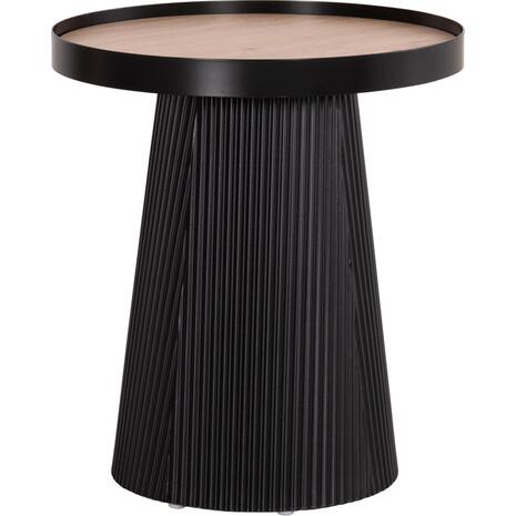 ΤΡΑΠΕΖΑΚΙ ΒΟΗΘΗΤΙΚΟ DENTON HM18023.01 MDF TOP ΦΥΣΙΚΟ ΞΥΛΟΥ-ΒΑΣΗ ΜΑΥΡΗ Φ45x51,5Υεκ.