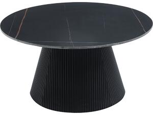 ΤΡΑΠΕΖΙ ΣΑΛΟΝΙΟΥ DUNCAN HM18022.01 ΚΕΡΑΜΙΚΟ TOP-MDF ΒΑΣΗ-ΜΑΥΡΟ Φ80x41Υεκ.