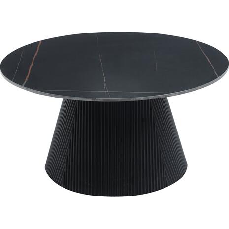 ΤΡΑΠΕΖΙ ΣΑΛΟΝΙΟΥ DUNCAN HM18022.01 ΚΕΡΑΜΙΚΟ TOP-MDF ΒΑΣΗ-ΜΑΥΡΟ Φ80x41Υεκ.
