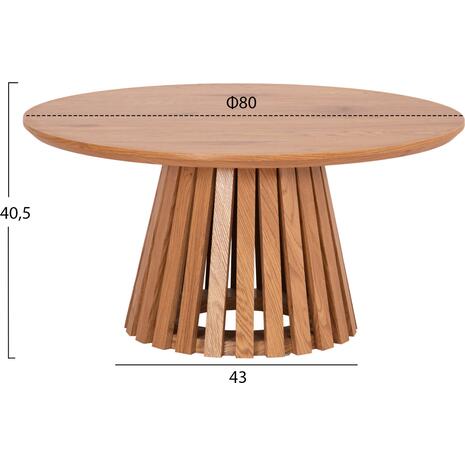 ΤΡΑΠΕΖΙ ΣΑΛΟΝΙΟΥ TALBERT HM18024 MDF ΣΕ ΑΝΟΙΧΤΟ ΦΥΣΙΚΟ ΞΥΛΟΥ Φ80x40,5Υεκ.