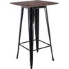 RELIX Wood Τραπέζι Bar-Pro, Μέταλλο Βαφή Μαύρο, Επιφάνεια Κ/Π Εμποτισμού Καρυδί (Ε5205,11Τ)