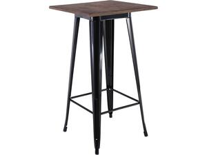 RELIX Wood Τραπέζι Bar-Pro, Μέταλλο Βαφή Μαύρο, Επιφάνεια Κ/Π Εμποτισμού Καρυδί (Ε5205,11Τ)