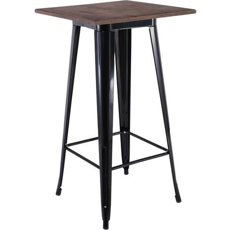 RELIX Wood Τραπέζι Bar-Pro, Μέταλλο Βαφή Μαύρο, Επιφάνεια Κ/Π Εμποτισμού Καρυδί (Ε5205,11Τ)