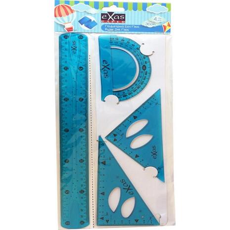 Γεωμετρικά σχήματα EXAS FLEXI μεγάλα 30cm μπλε (4 τεμάχια)