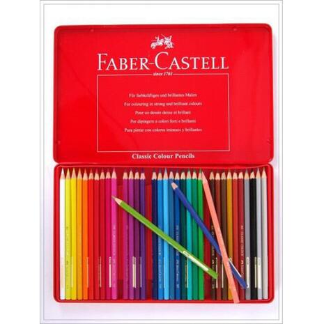 Κασετίνα μεταλλική με ξυλομπογιές FABER CASTELL συσκευασία (36 τεμάχια)