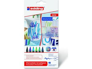 Μαρκαδόρoι EDDING πινέλο πορσελάνης 1-4mm Cool (σετ 6 τεμαχίων) (4200-6099S)