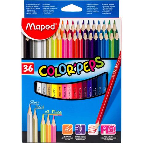 Ξυλομπογιές MAPED Color' Peps πακέτο 36 τεμαχίων