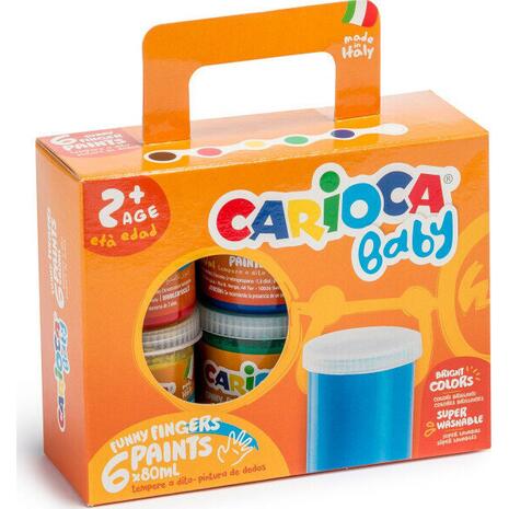 Δακτυλομπογιές Carioca baby 6 τεμαχίων 80ml KO032