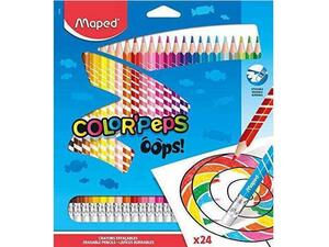 Ξυλομπογιές με γόμα MAPED Color'Peps Oops πακέτο 24 τεμαχίων (832824)