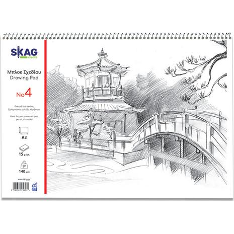 Μπλοκ Ελεύθερου Σχεδίου Skag Α3 No4 140 gr 15 φύλλων (256971)