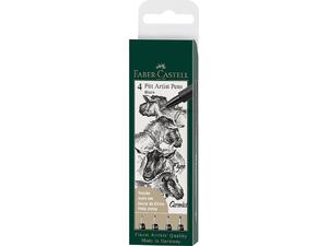 Μαρκαδόροι σχεδίου Faber Castell Pitt Artist Pen Black (0.1=XS, 0.3=S, 0.5=F, 0.7=M) (167115) (Μαύρο)