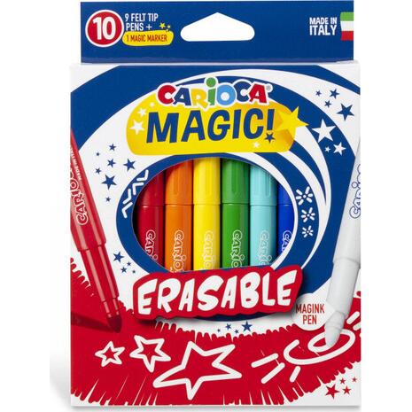Μαρκαδόροι Ζωγραφικής Carioca Magic Erasable (συσκευασία 10 χρωμάτων)