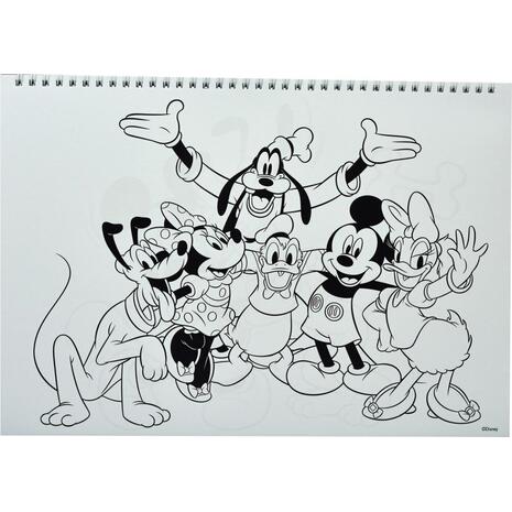 Μπλοκ Ζωγραφικής GIM Mickey Α4 23x33cm 40 φύλλων με αυτοκόλλητα (340-86416)